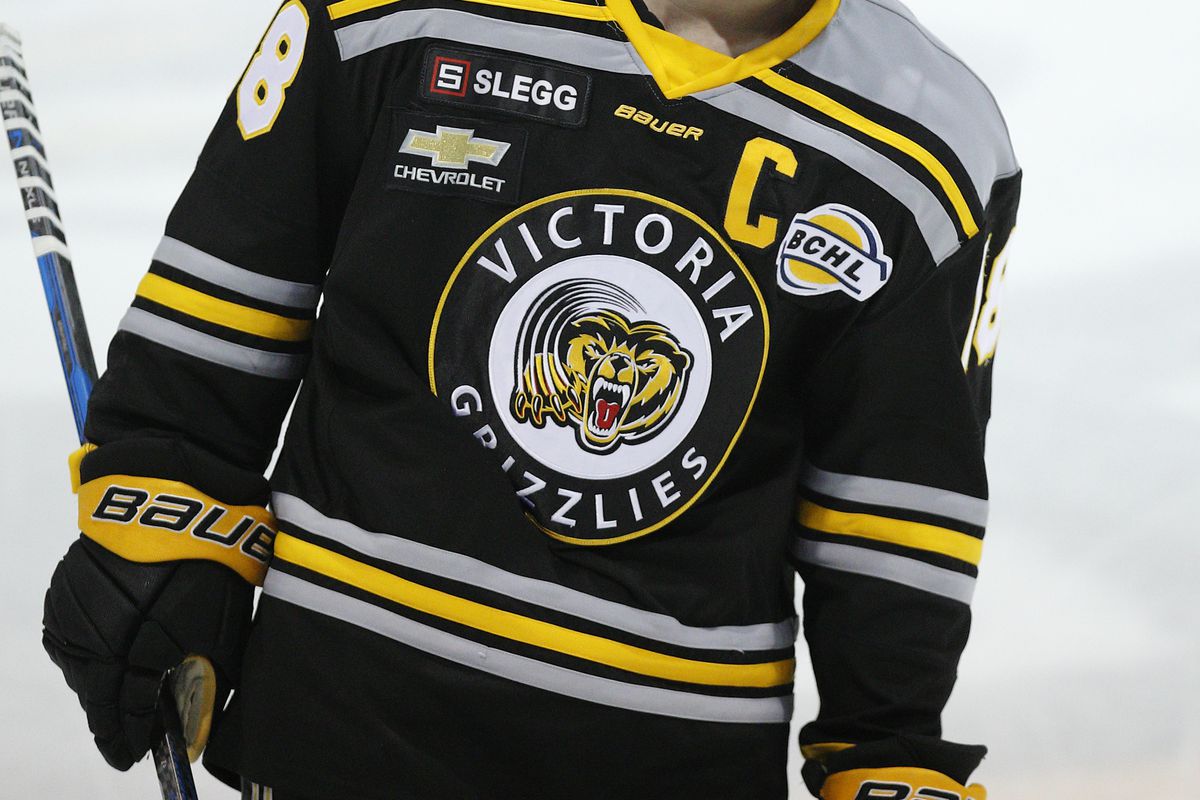 Alex Newhook #18 of the Victoria Grizzlies skates toward the penalty box against the Vernon Vipers during a British Columbia Hockey League game at the Q Centre on January 27, 2019 in Victoria, British Columbia, Canada.