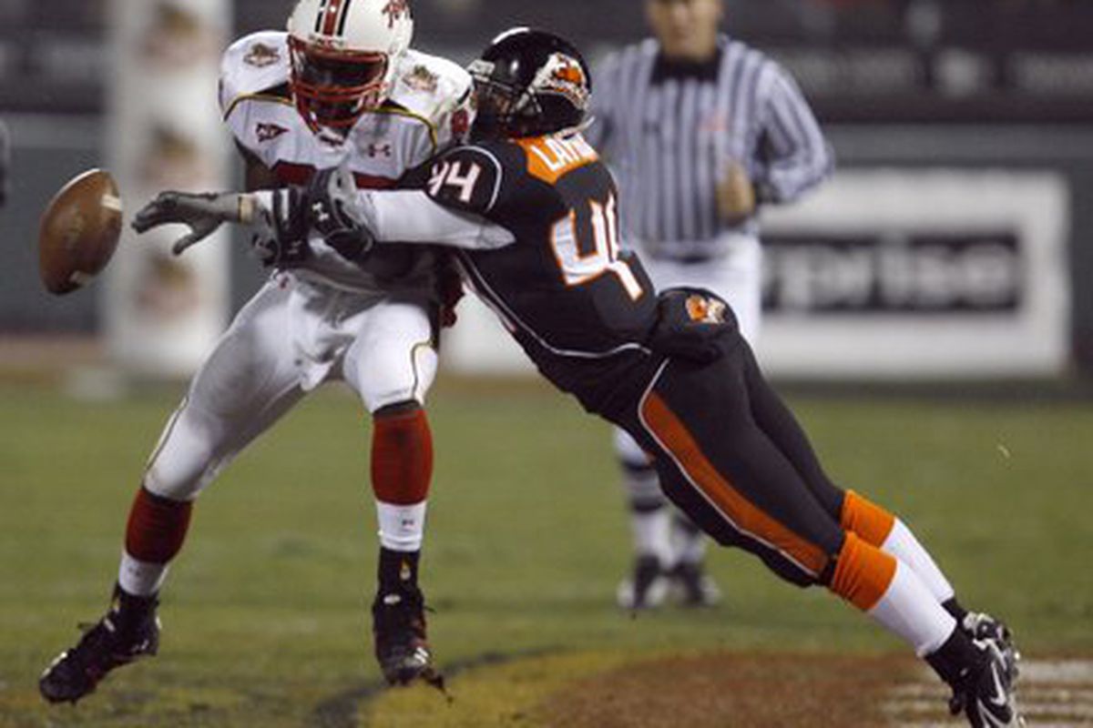 The last time Oregon St. visited AT&T Park, for the 2007 Emerald Bowl, Greg Laybourn (above) had a good game, and things turned out pretty well for the Beavers, when they beat Maryland 21-14. Can they get back on track today against Cal?
