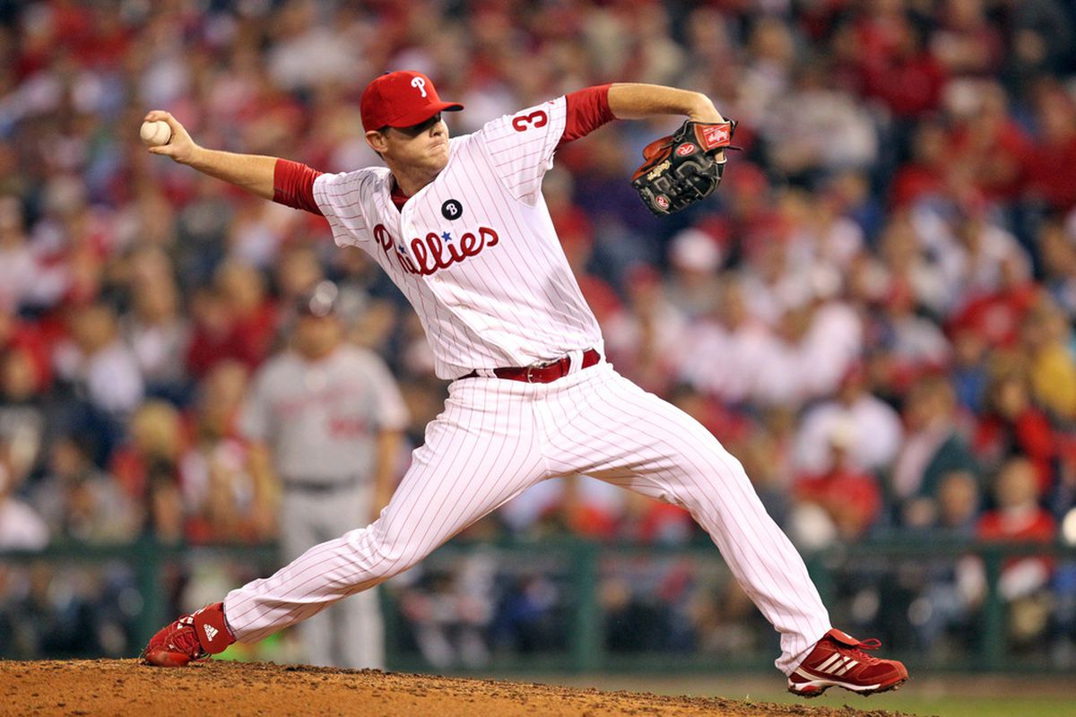 Relief pitcher Justin De Fratus of the Philadelphia Phillies (Photo by Hunter Martin/Getty Images)