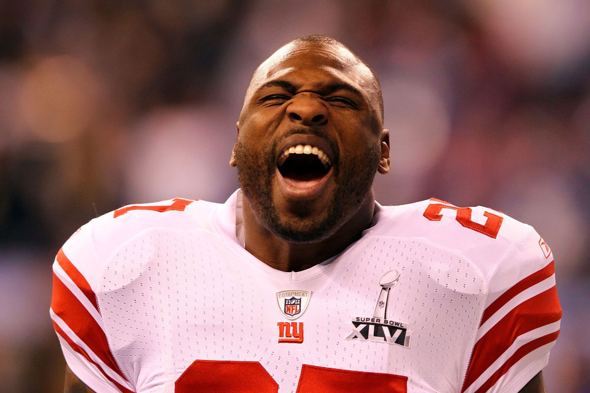 Brandon Jacobs has opened his mouth again, this time with some criticisms of his former team.  (Photo by Al Bello/Getty Images)