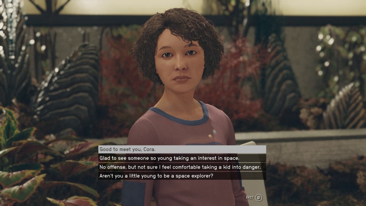 Cora Coe speaks to the player in Starfield
