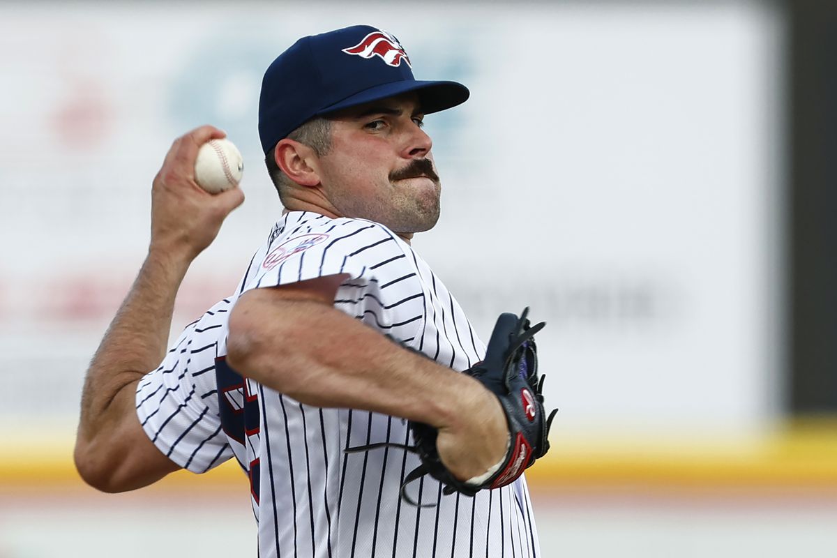 Pitcher Carlos Rodon of the New York Yankees delivers a pitch against the New Hampshire Fisher Cats during the third inning of a minor league rehab start for the Somerset Patriots at TD Bank Ballpark on June 20, 2023 in Bridgewater, New Jersey.