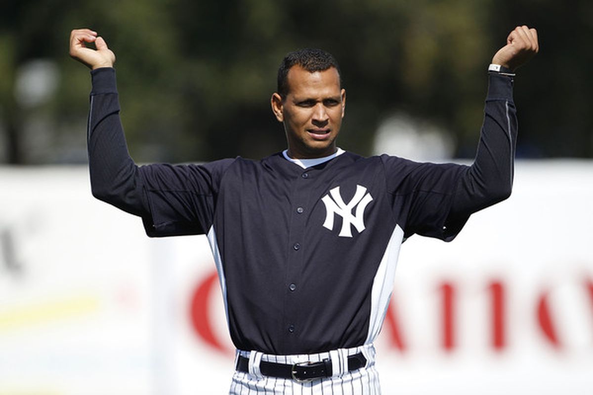 With the first pick Satchel Price selects Alex Rodriguez. February 20 2011 at the George M. Steinbrenner Field in Tampa Florida.  (Photo by Leon Halip/Getty Images)