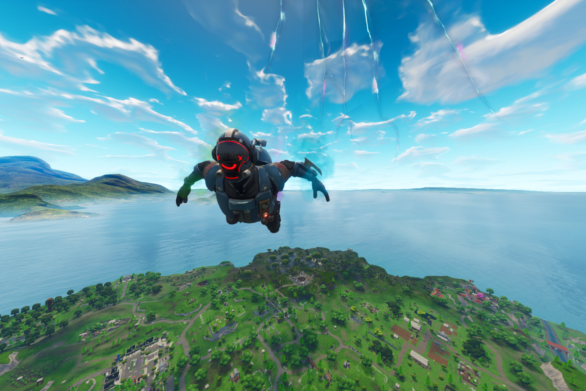 Fortnite - skydiving into the island