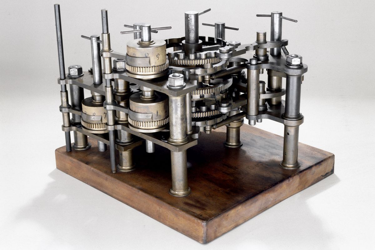 Demonstration model of Babbage�s Difference Engine No 1, 19th century.