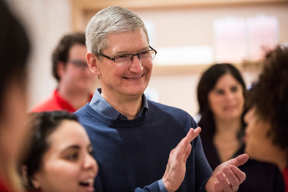 Apple CEO Tim Cook Stops By Hour Of Code Workshop Event Within Apple Store