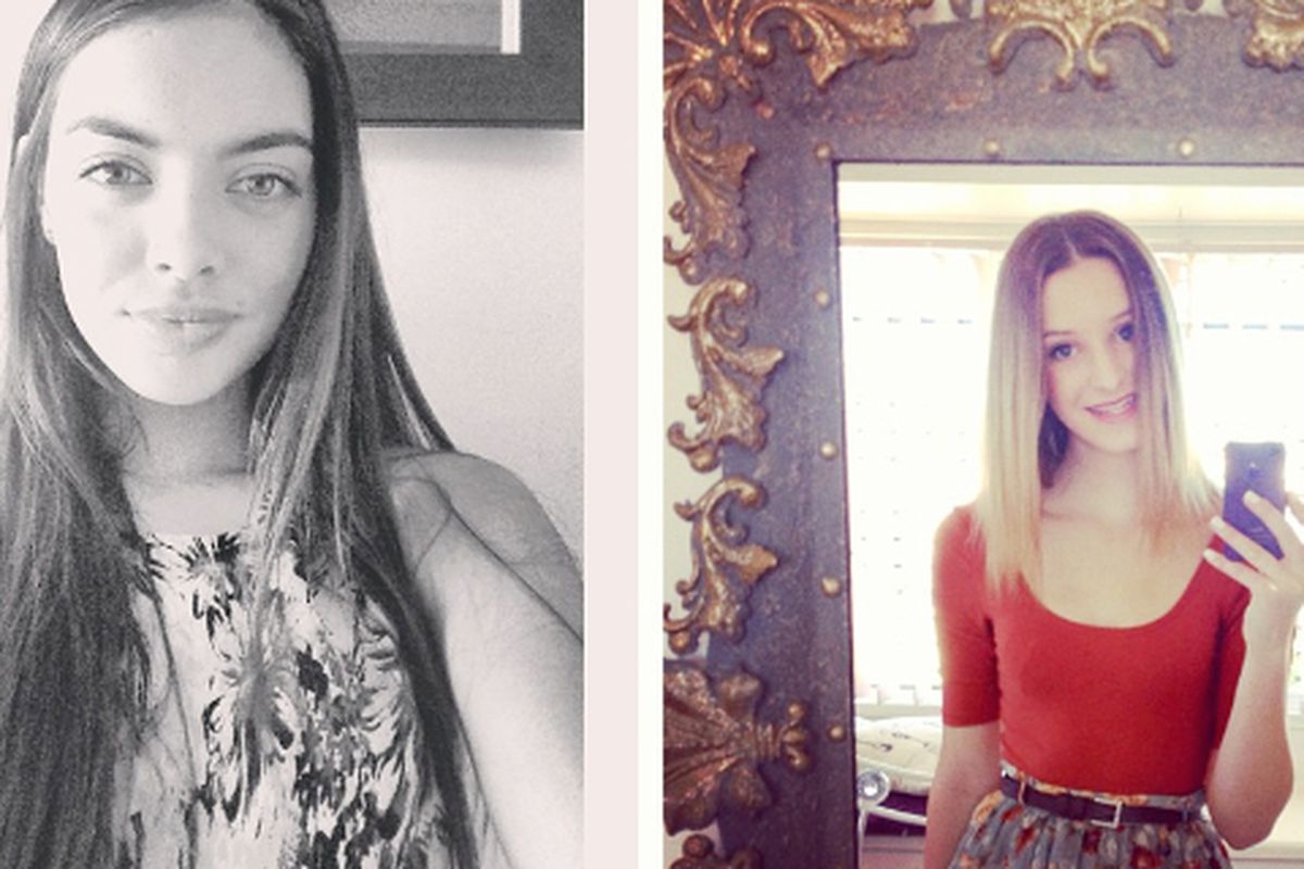 #ANTMselfie entries from Instagram users @rosiewoodward, left, and @naomi_mullen