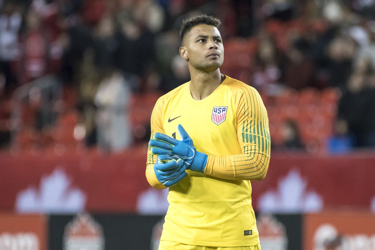 Zack Steffen (1) seen in action during the Nations League...