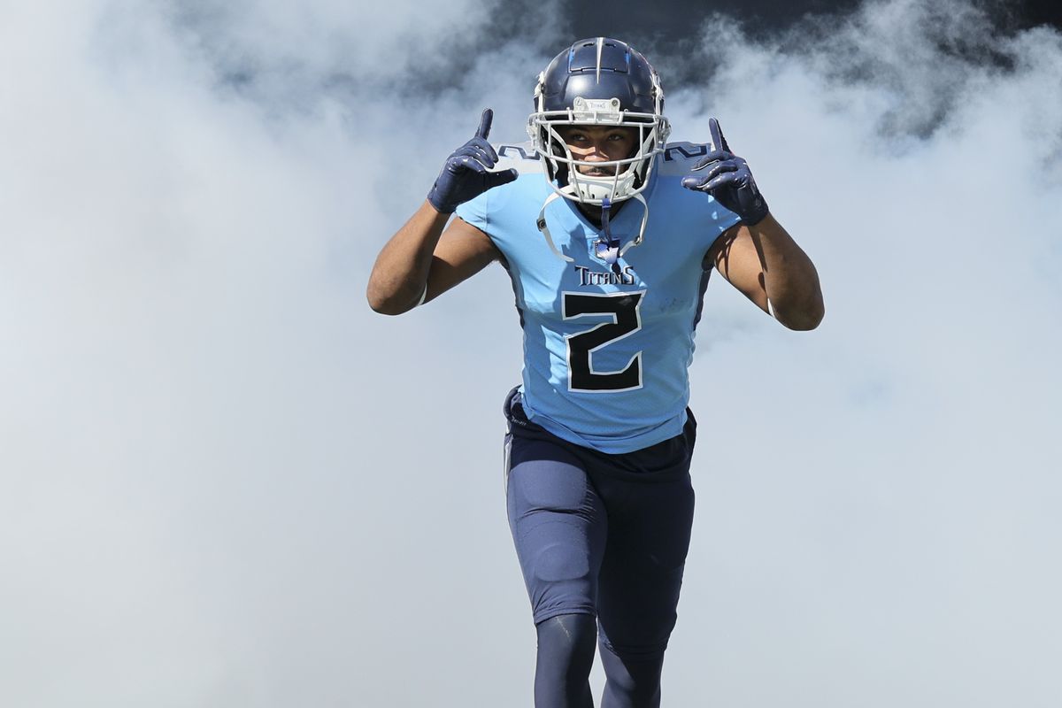 NASHVILLE, TENNESSEE - OCTOBER 23: Robert Woods #2 of the Tennessee Titans gestures during player introductions before the game against the Indianapolis Colts at Nissan Stadium on October 23, 2022 in Nashville, Tennessee.
