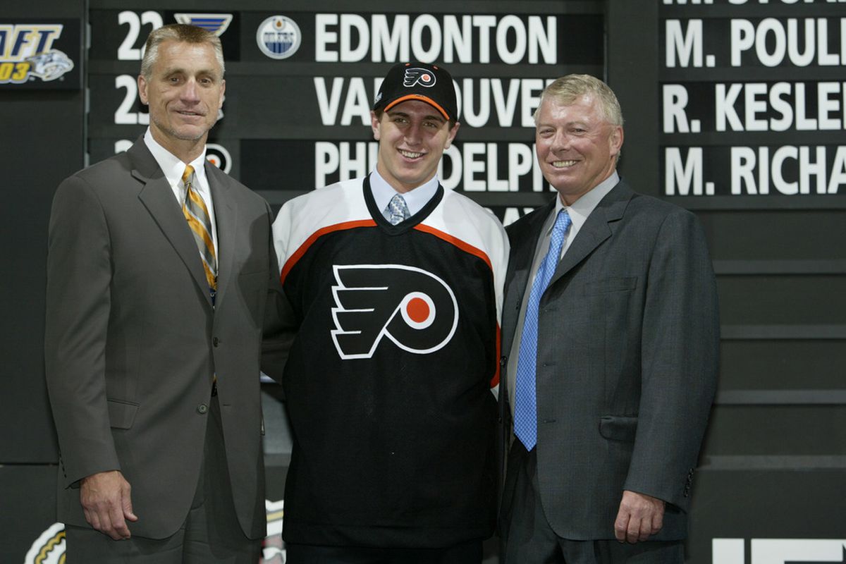 Once upon a time, the Flyers drafted highly-touted prospects, held on to them, and let them blossom into great players. What a novel concept. (Photo by Elsa/Getty Images/NHLI)