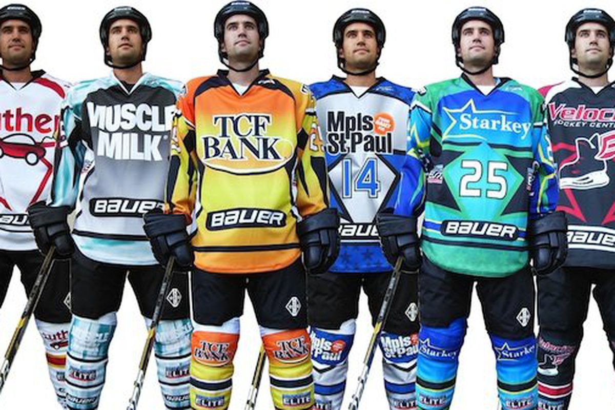 Images of the 2012-13 Upper Midwest Elite League hockey jerseys