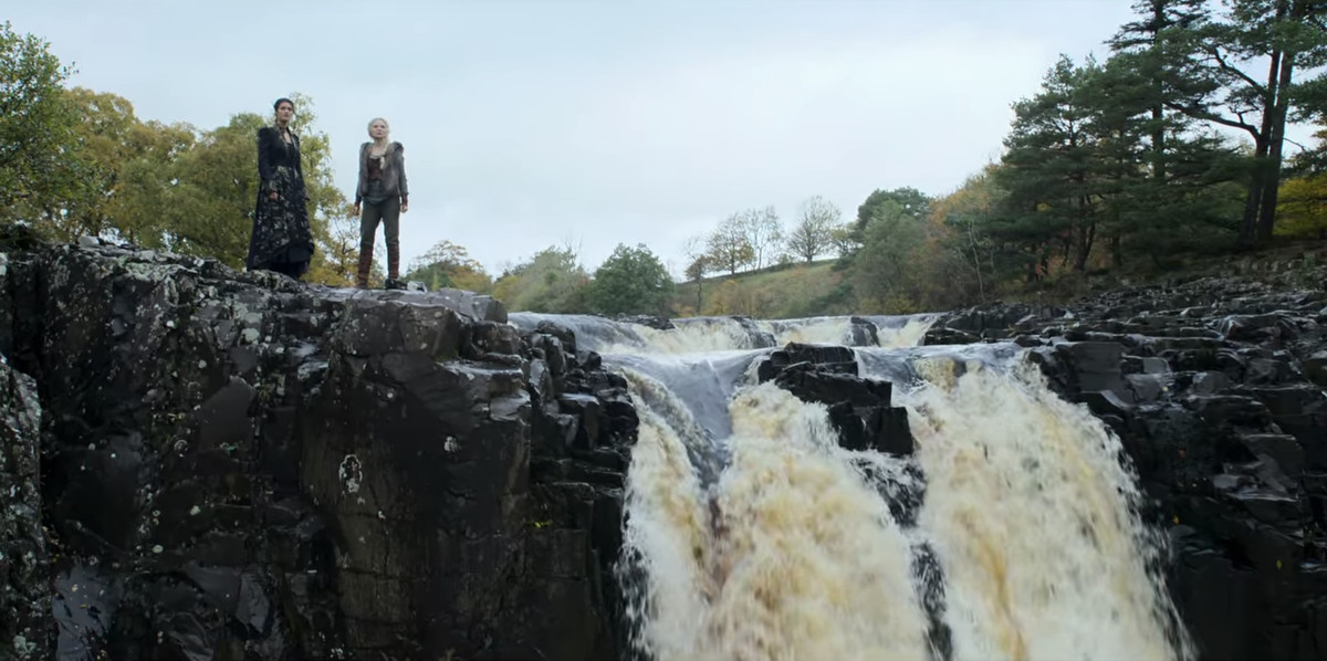 Ciri and Yen standing next to a waterfall in season 2 of The Witcher