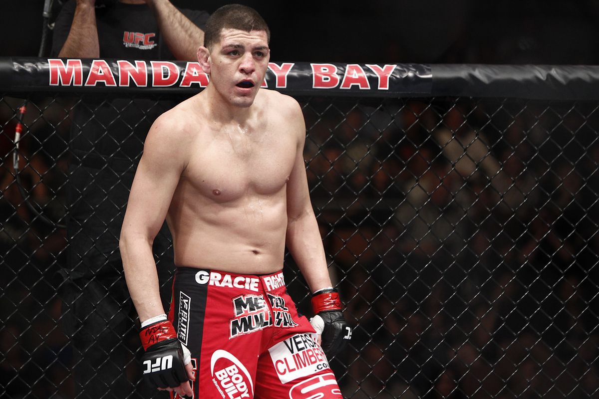 Nick Diaz prepares to fight Carlos Condit at UFC 143. Photo by Esther Lin, MMA Fighting