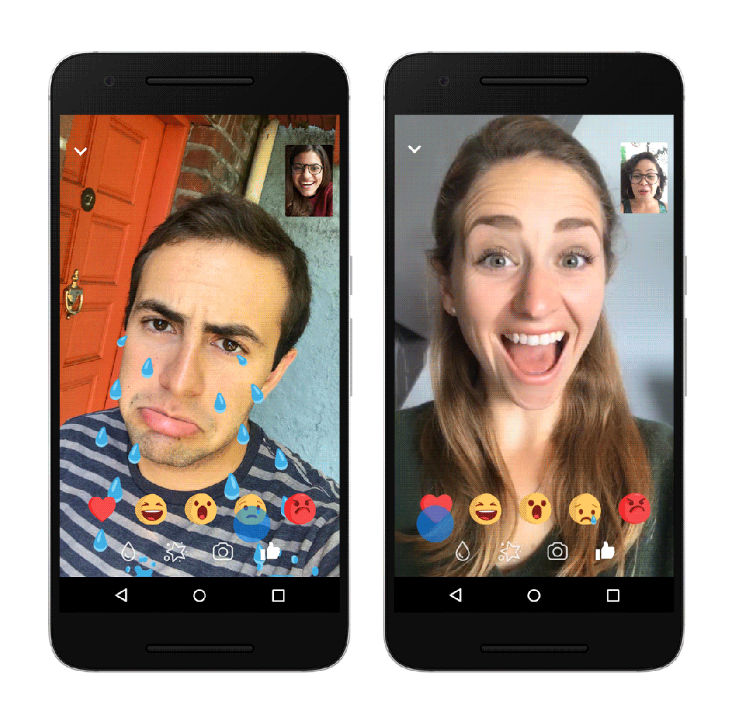 Facebook adds animated reactions and filters to Messenger video chats - The  Verge