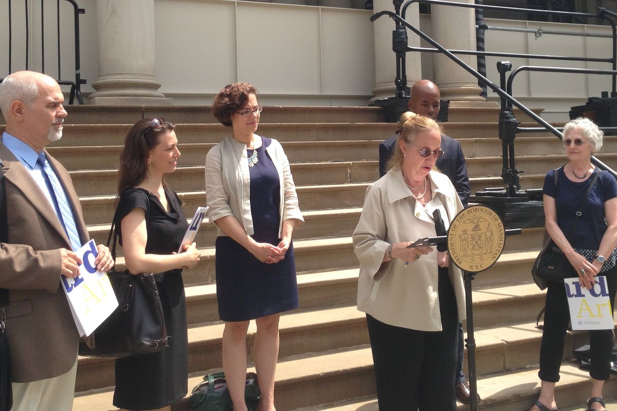 Manhattan Borough President Gale Brewer said some of the city's arts funding will go toward co-located schools.