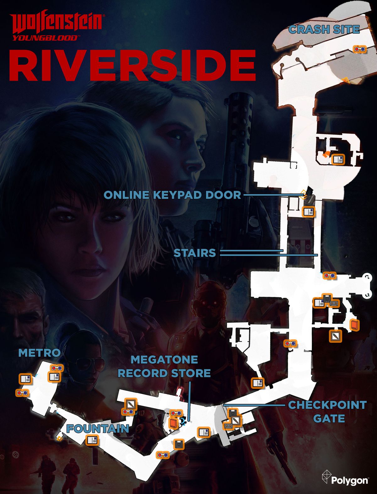 Wolfenstein Youngblood riverside collectibles map