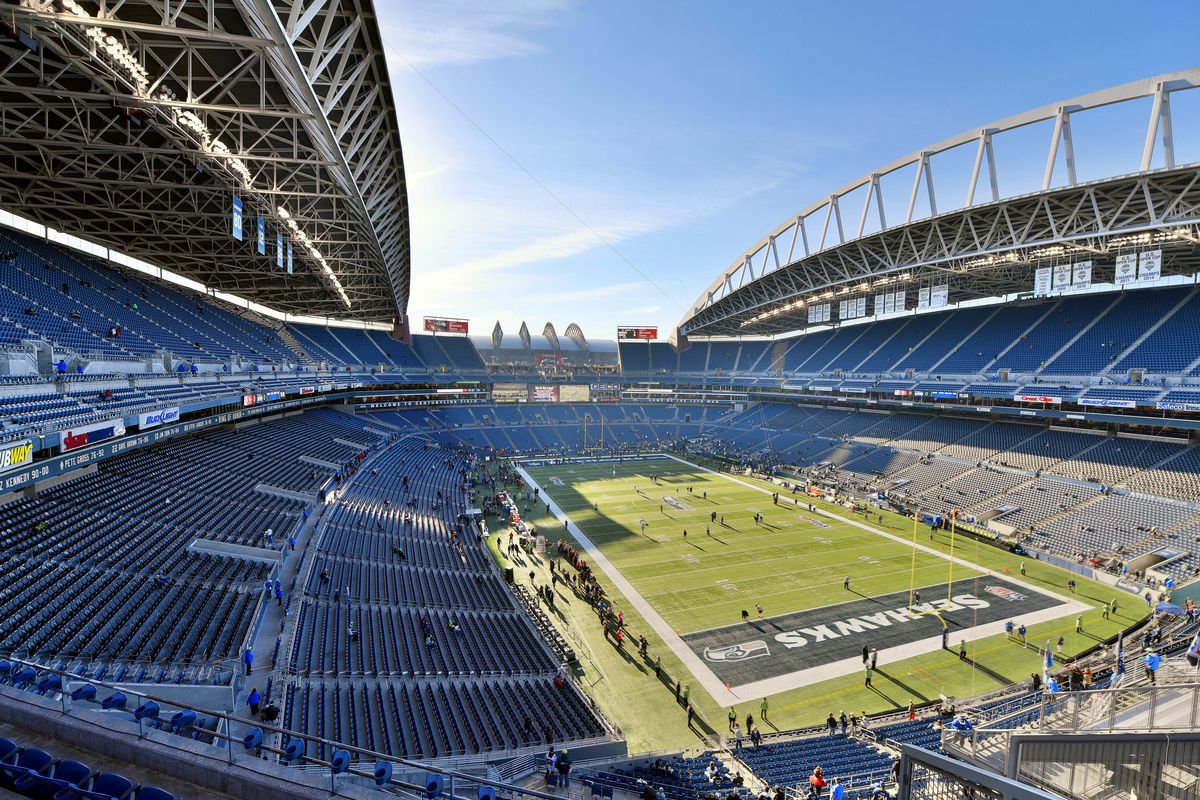 A HDR rendered photo of a general view of CenturyLink Field in action during a game between the San Francisco 49ers and the Seattle Seahawks at CenturyLink Field, in Seattle,WA.