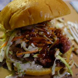 <span class="credit"><em>[Pulled Pork Sandwich from Fletcher's. By <a href="http://www.flickr.com/photos/52projects/9982544604/in/pool-eater/">52 Projects</a>.]</em></span>