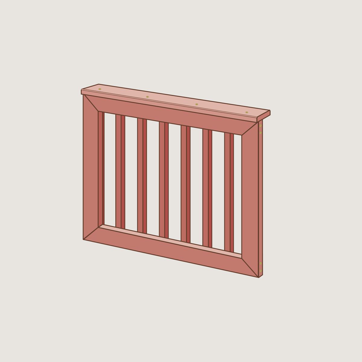 Gate with balusters illustration 