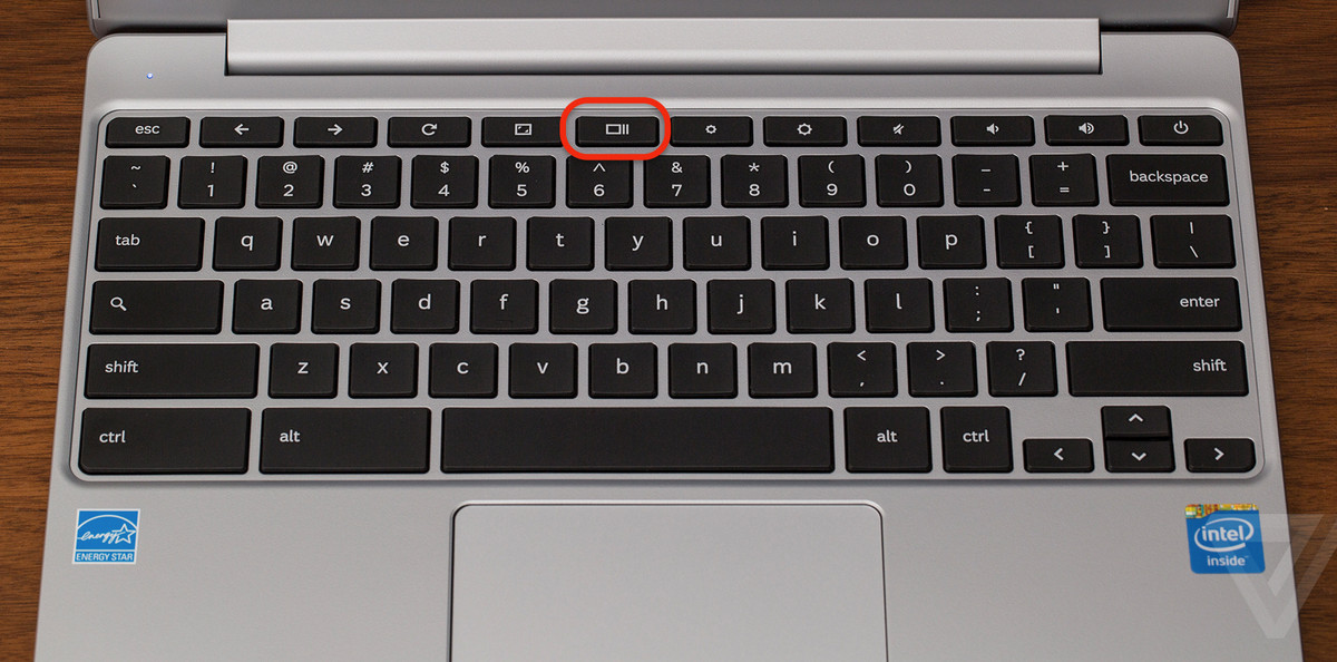 Chromebook showing “show windows” key