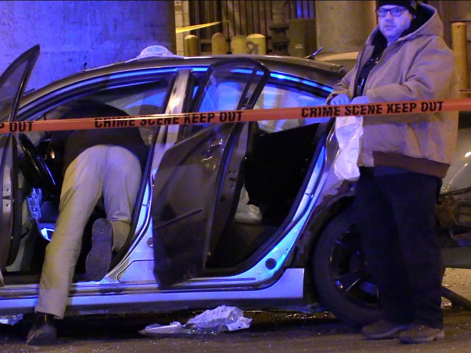 Police investigate a serious crash about 4:30 a.m. Friday, January 11, 2019 in the 100 block of West Wacker Avenue in Chicago. | Justin Jackson/ Sun-Times