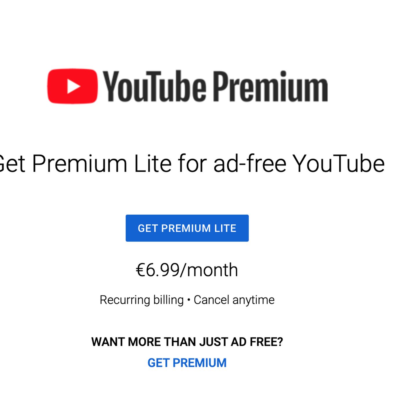 Youtube Premium Lite Subscription Offers Ad Free Viewing For Less The Verge