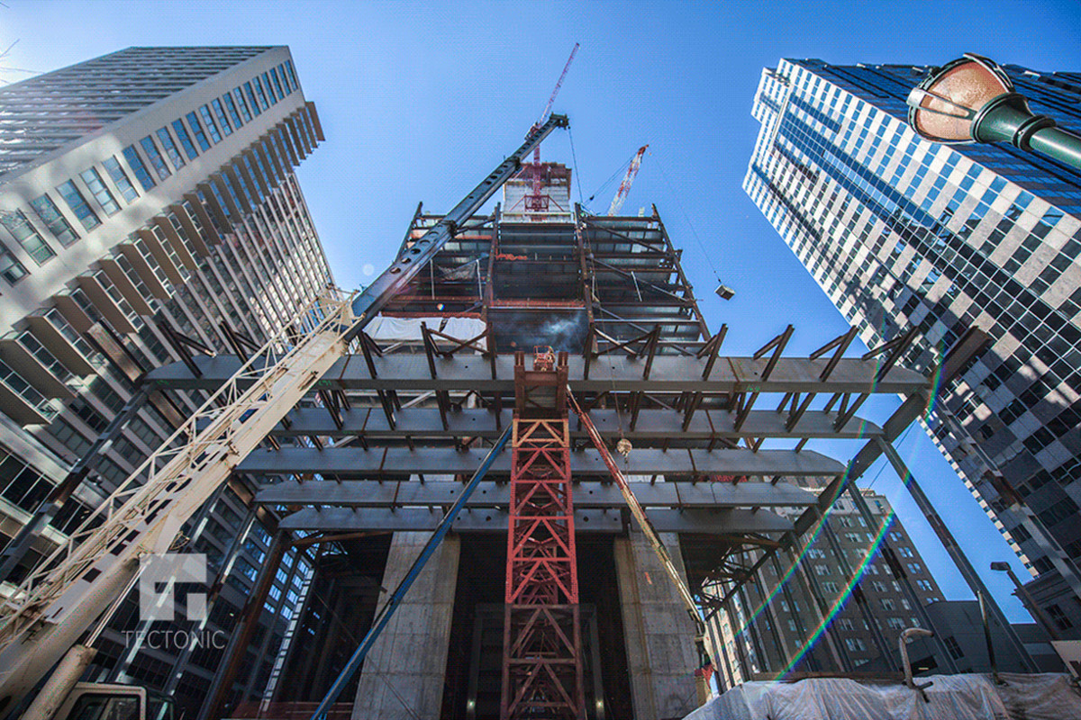 Construction photo of Comcast Tower of Innovation and Technology