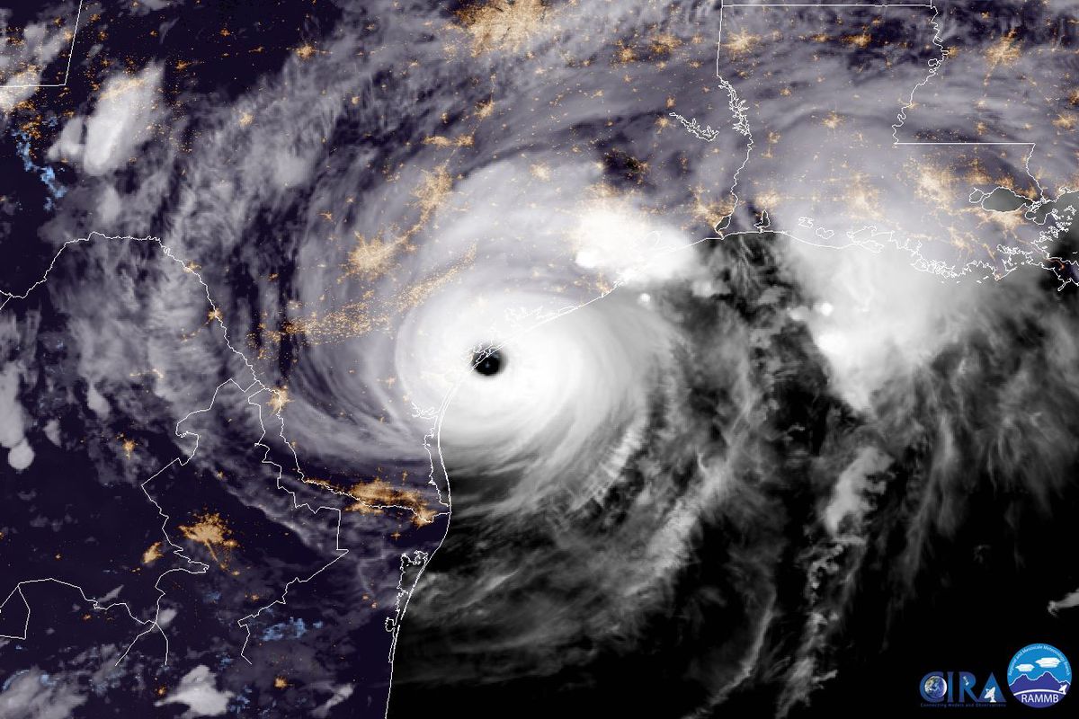 NOAA’s satellite image of Hurricane Harvey last night