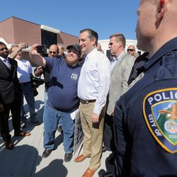 GOP presidential candidate and Texas Sen. Ted Cruz greets supporters following a rally in Draper at the American Preparatory Academy Saturday, March 19, 2016.