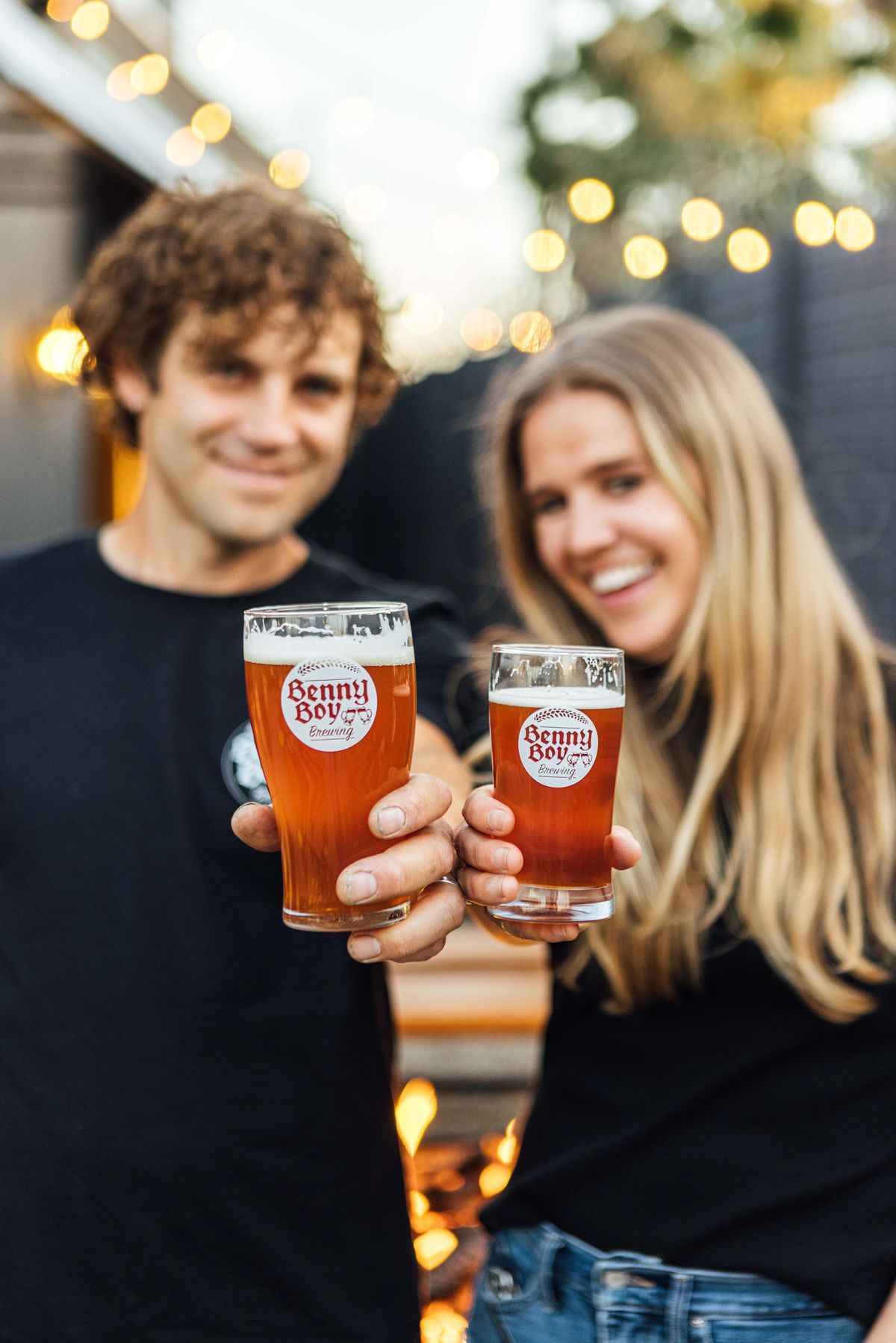Ben Farber and Chelsey Rosetter, the founders of Benny Boy Brewing.