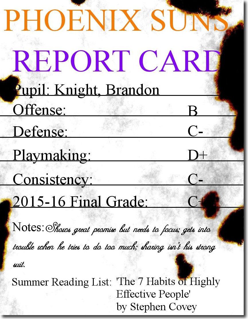 Brandon Knight Report Card