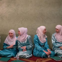 The Bulbuli Children’s Choir waits to perform at a ceremony marking the completion of renovations of the Islamic Society of Bosniaks mosque in Salt Lake City on Saturday, Dec. 10, 2016. The mosque, which serves the area's Bosnian Muslim community, is named Maryam after the mother of Jesus.