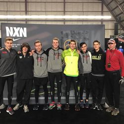 The American Fork Cross Country team and head coach Timo Mostert (far right) at the Nike National Cross Country Championships Saturday. The Cavemen finished second in the nation.