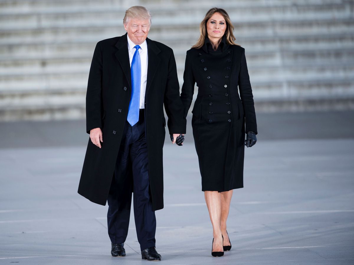Donald and Melania Trump at the Lincoln Memorial