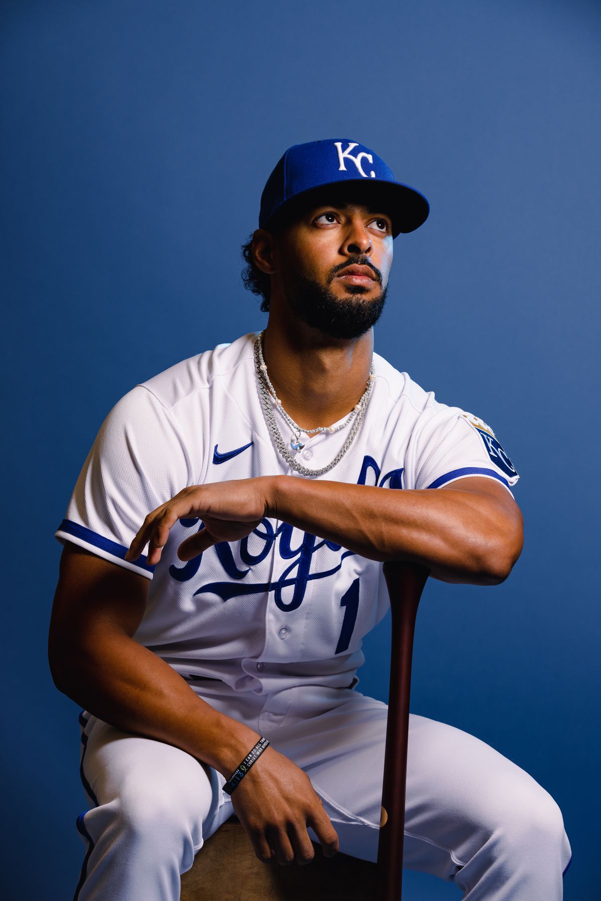 MJ Melendez #1 of the Kansas City Royals poses for a photo on media day at Surprise Stadium on February 22, 2023 in Surprise, Arizona.