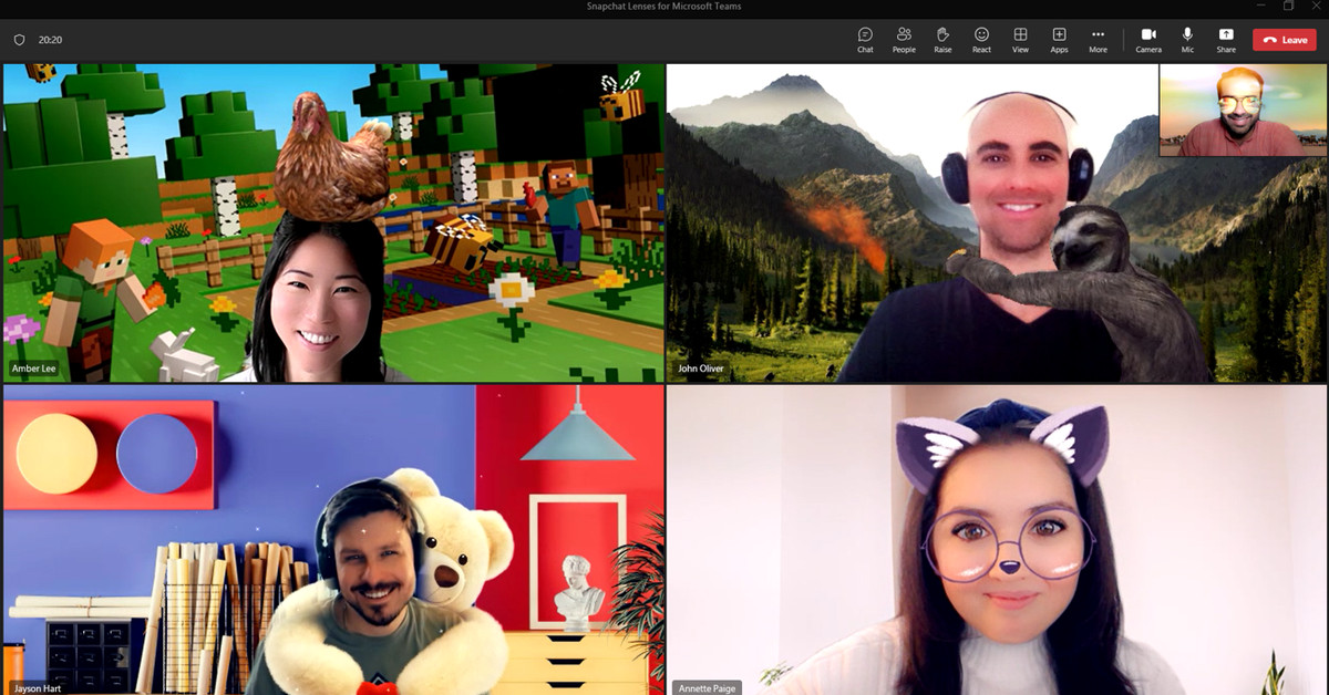 Microsoft Teams now has Snapchat’s Lenses for video calls