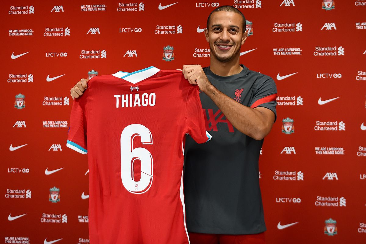 Liverpool Unveils New Signing Thiago Alcantara - Premier League