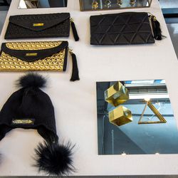 Black and gold women’s accessories.