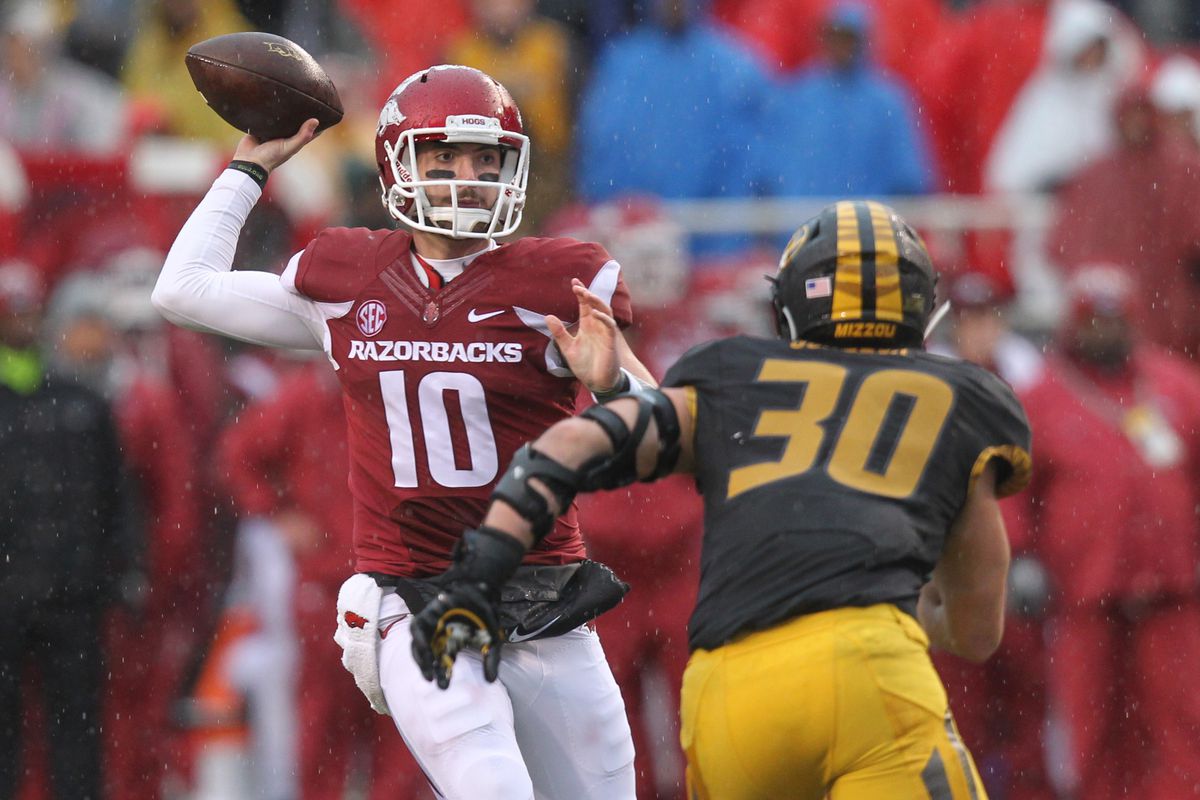 Doc says this guy in November looked like the best quarterback to ever play for Arkansas. Uh-oh.