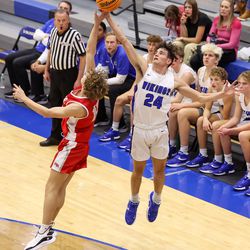 Pleasant Grove and Mountain Ridge compete in a boys basketball game in Pleasant Grove on Tuesday, Dec. 14, 2021.