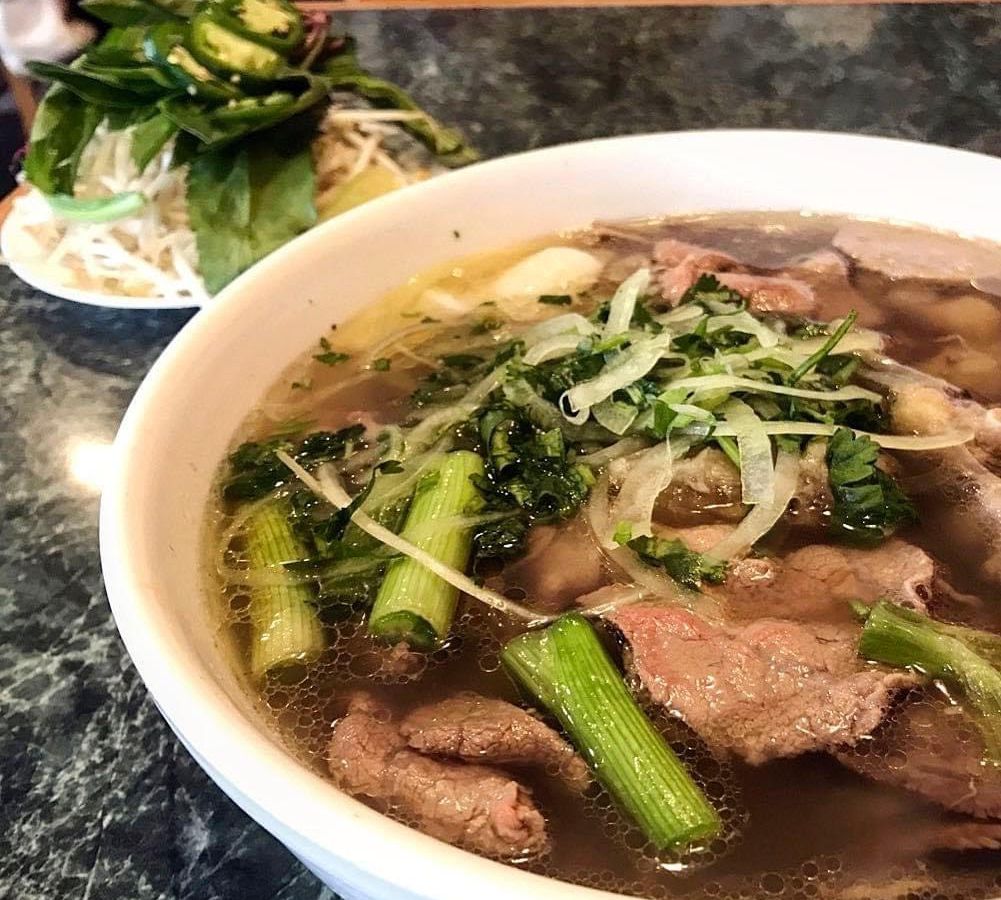 A bowl of pho