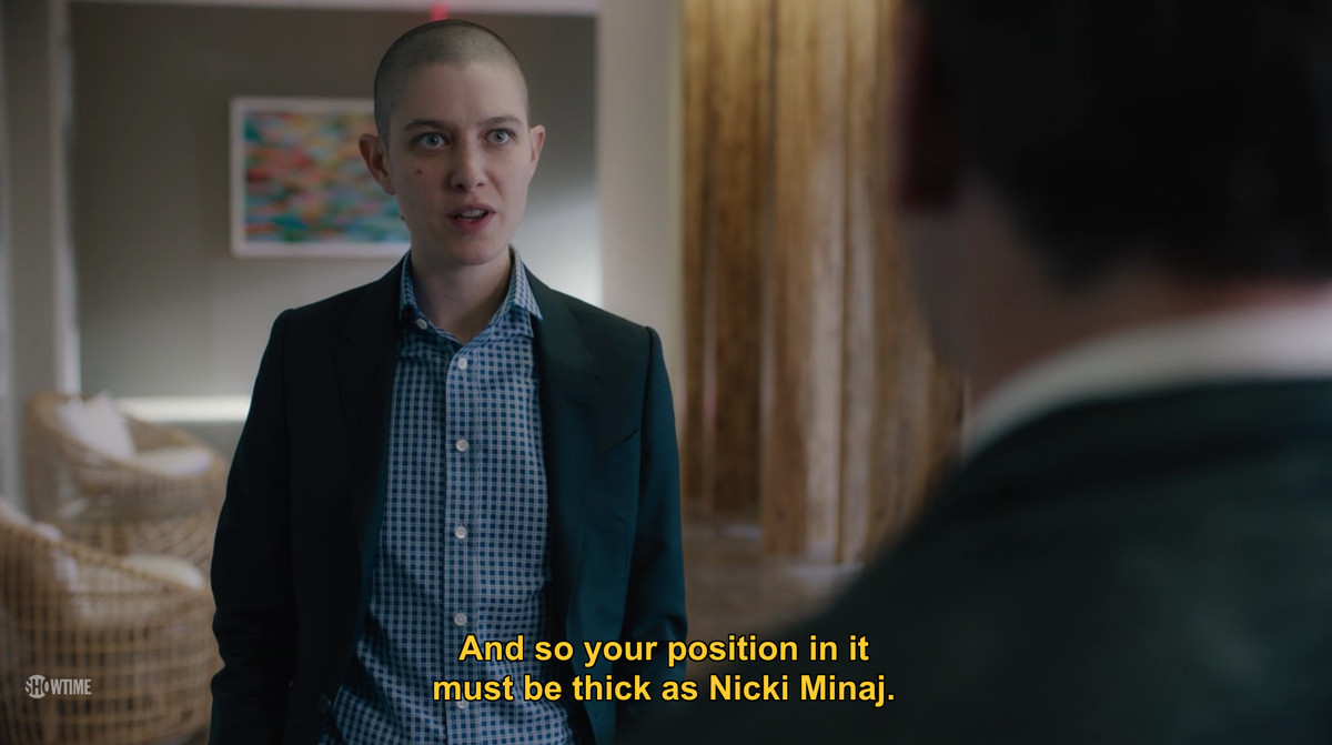 Screenshot of Taylor saying, “And so your position in it must be thick as Nicki Minaj”