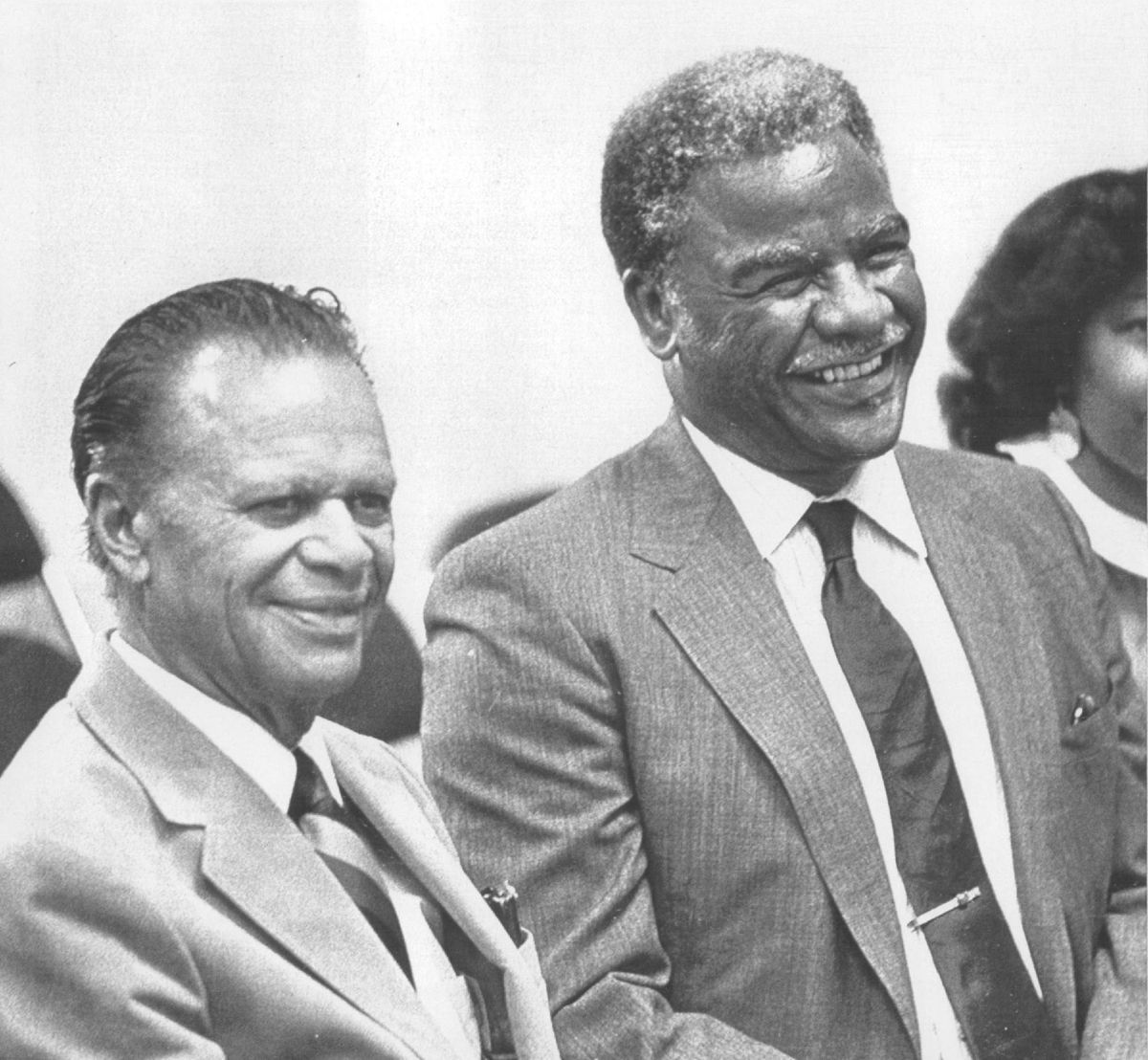 Chicago Mayor Harold Washington (right), shown with then-Oakland Mayor Lionel Wilson in 1983, united African-Americans and Latinos. | Sun-Times file