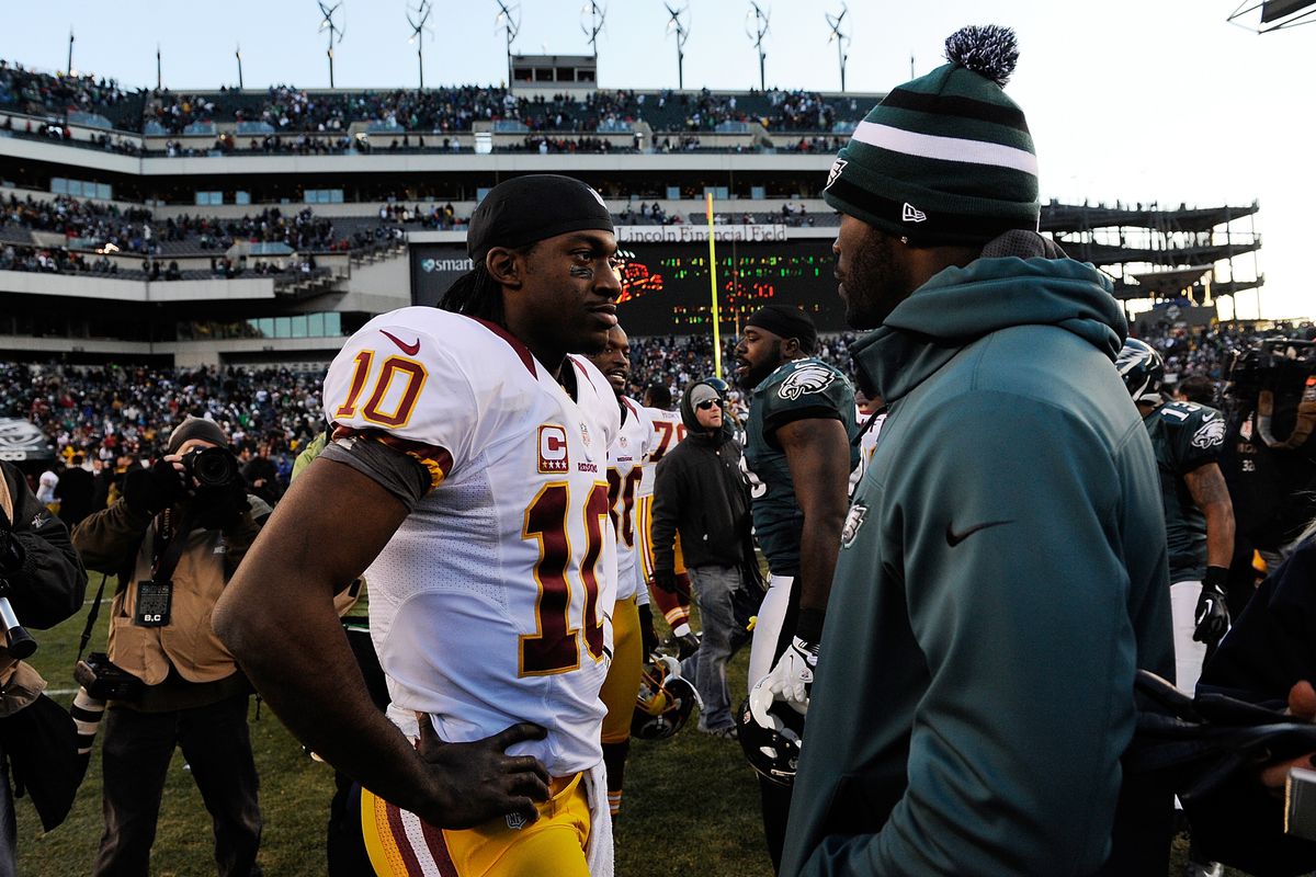 Robert Griffin III and Michael Vick will square off tonight in the first game of Monday Night Football's doubleheader.