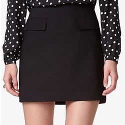 This is a black mini-skirt. Simple. <a href="http://www.forever21.com/Product/Product.aspx?BR=f21&Category=sale_bottoms&ProductID=2030186996&VariantID=">Essential Flap Skirt</a>, $5.50 (was $15.80)