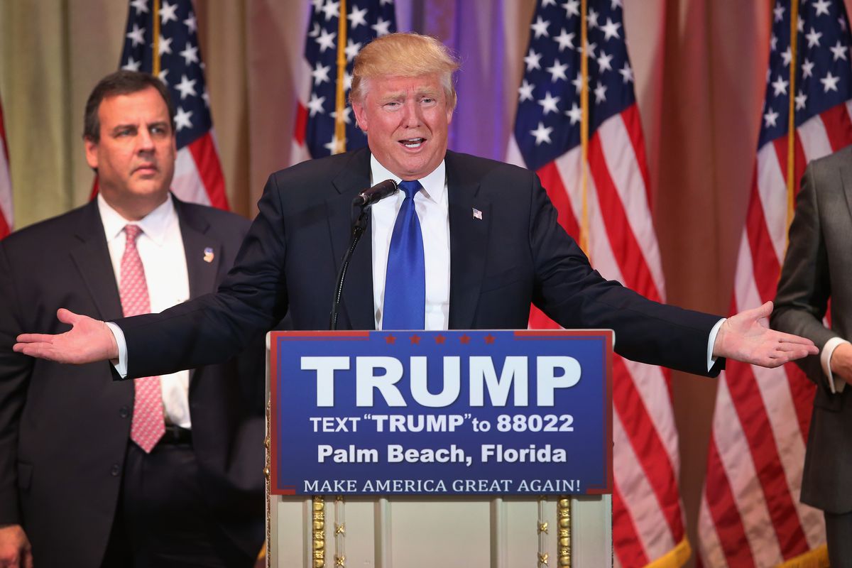 Trump with Chris Christie, who looks very regretful