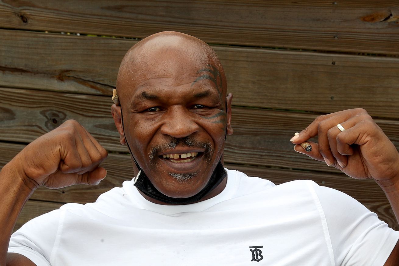 Mike Tyson during a media appearance in February 2021. 