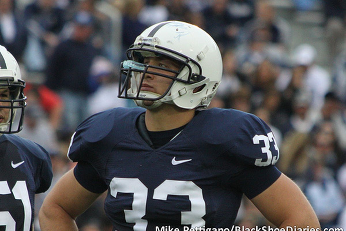 Linebacker Mike Yancich (33) during Penn State's annual Blue-White Game. (BSD/Mike Pettigano)