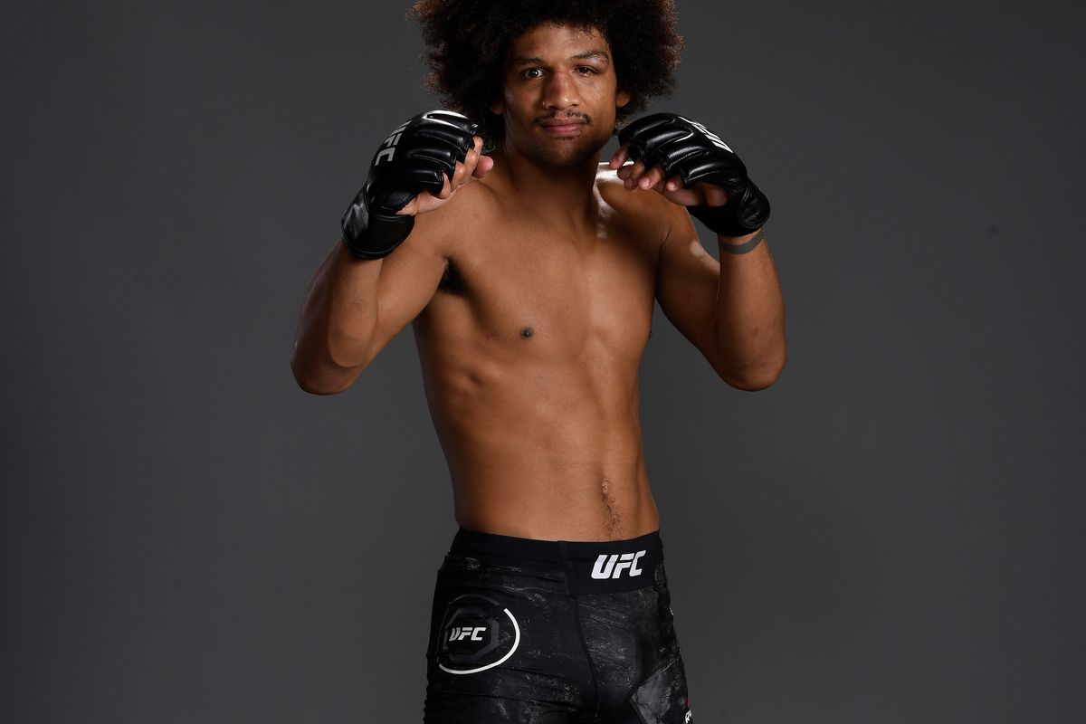 Alex Caceres poses for a post fight portrait backstage during the UFC Fight Night event at AT&amp;T Center on July 20, 2019 in San Antonio, Texas.