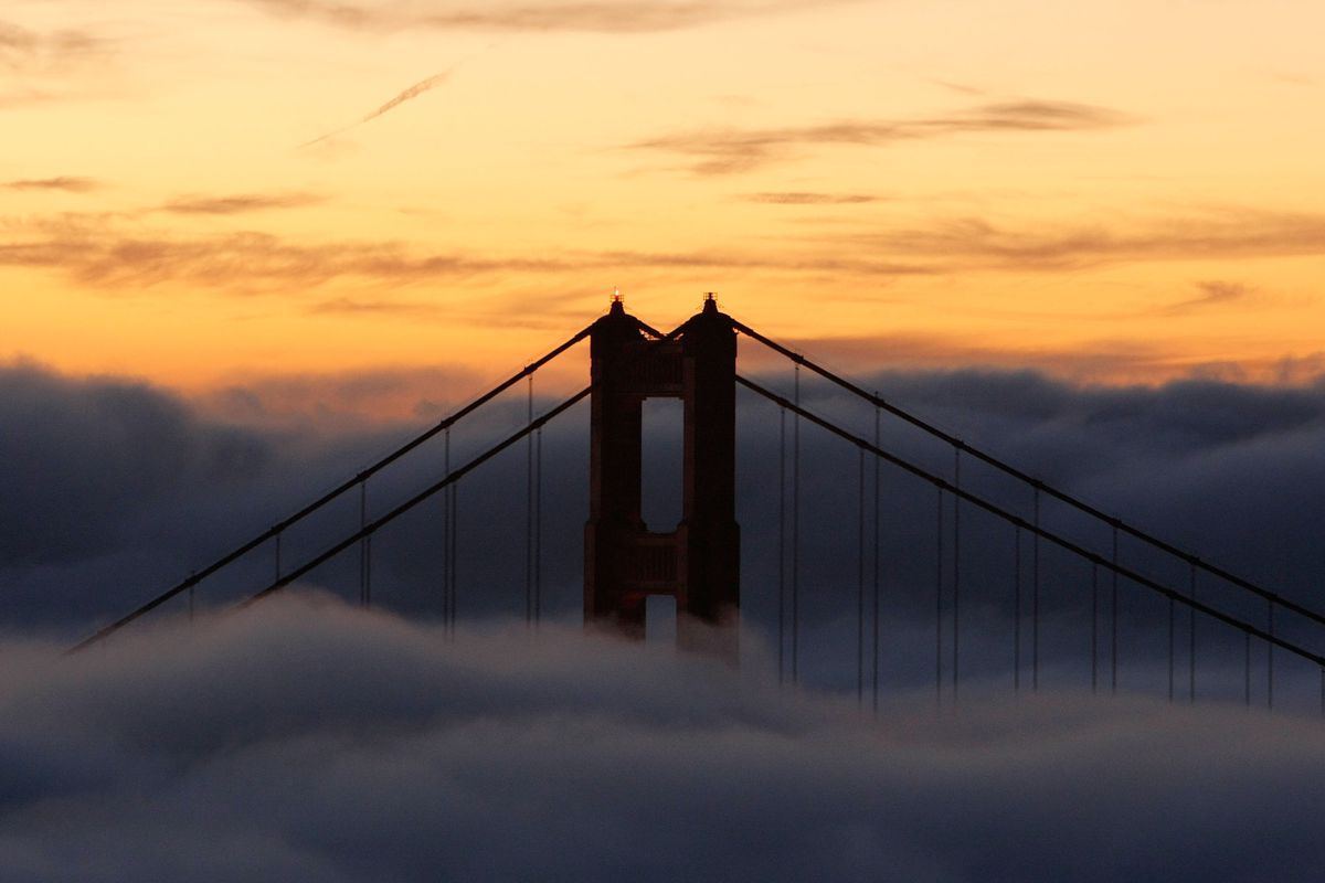 Fog Blankets The Golden Gate Bridge
